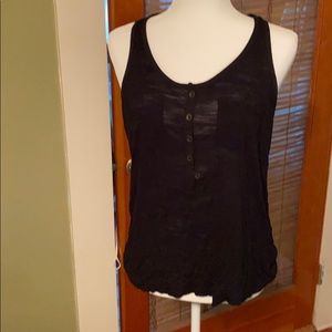 Black tank top with buttons